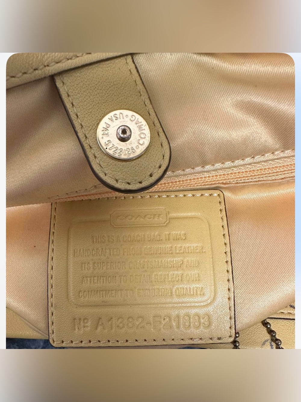2013 Coach Ashley Lace Eyelet Leather Carryall F21883 – Vintage-Era Rare Yellow - Picture 14 of 16